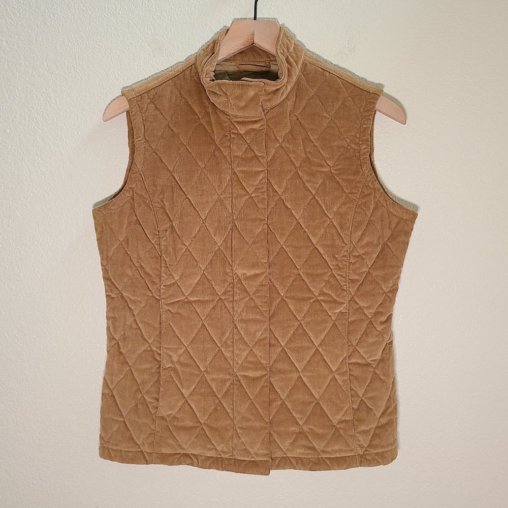 Eddie Bauer Quilted Zip Snap Front Vest